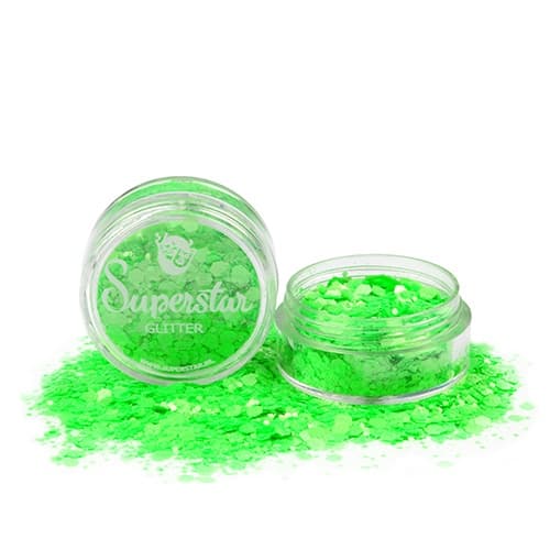Fluorescent Green Chunky Glitter mix 8 ml.